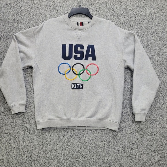 Kith Other - Kith Team USA Olympic Rings Crewneck Sweatshirt Heather Grey Small